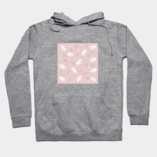 Palms Pattern pink white leaves, tropical , fall TeePublic Hoodie